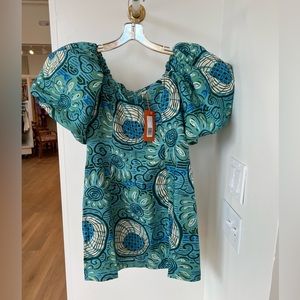 NWT rhode Dali dress aquatic bloom size 6